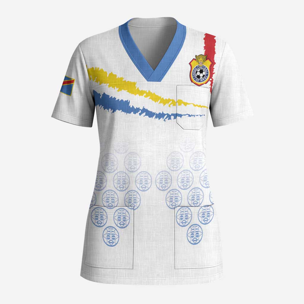 DR Congo Football Custom Scrub Top Leopards To The Top - African Pride