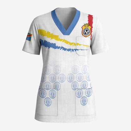 DR Congo Football Custom Scrub Top Leopards To The Top - African Pride