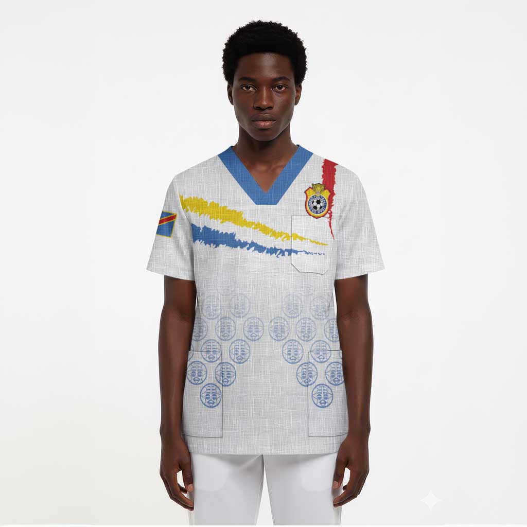 DR Congo Football Custom Scrub Top Leopards To The Top - African Pride