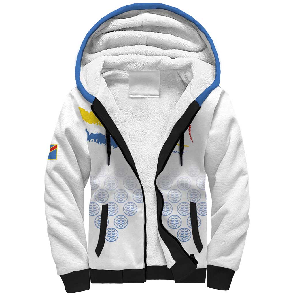 DR Congo Football Custom Sherpa Hoodie Leopards To The Top - African Pride