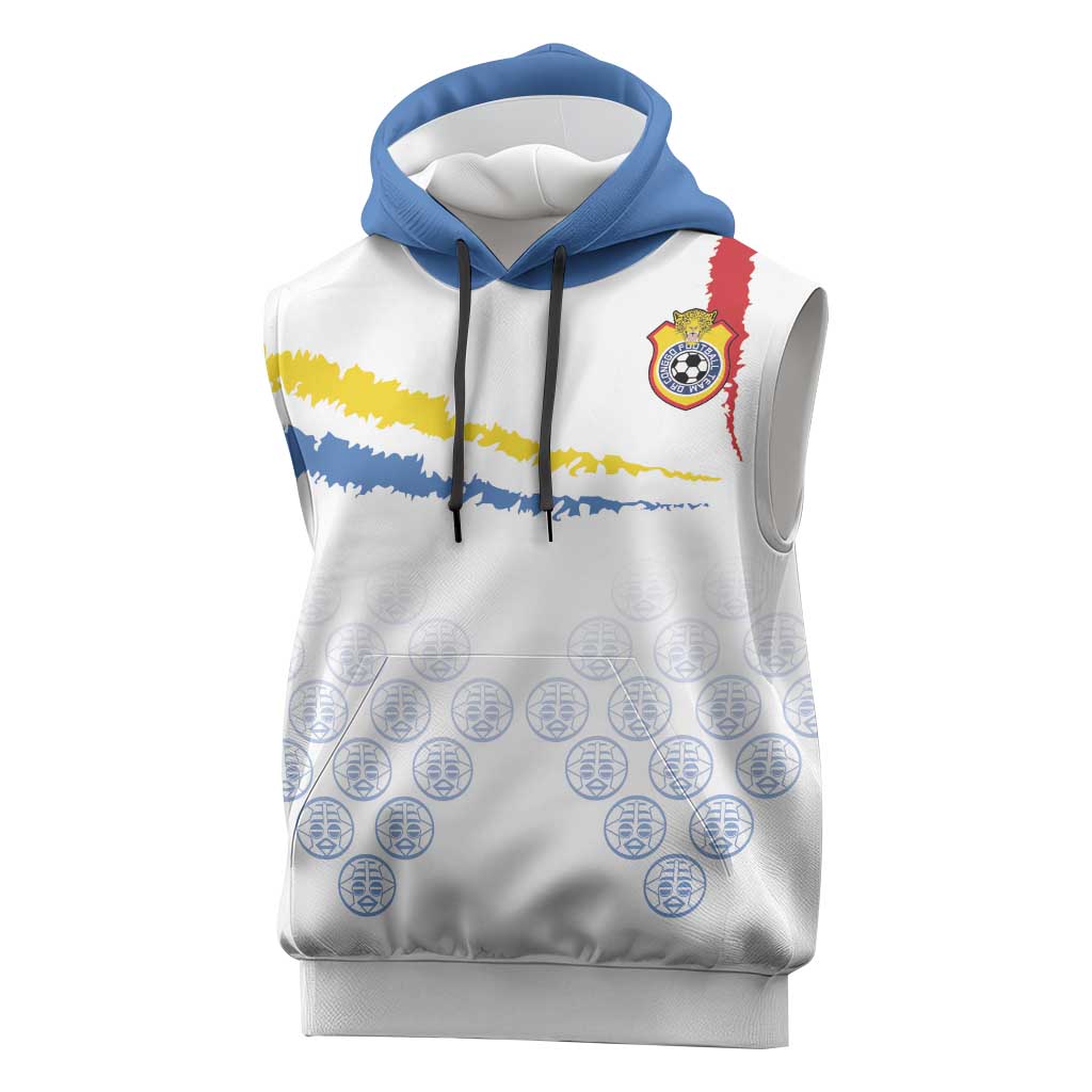 DR Congo Football Custom Sleeveless Hoodie Leopards To The Top - African Pride
