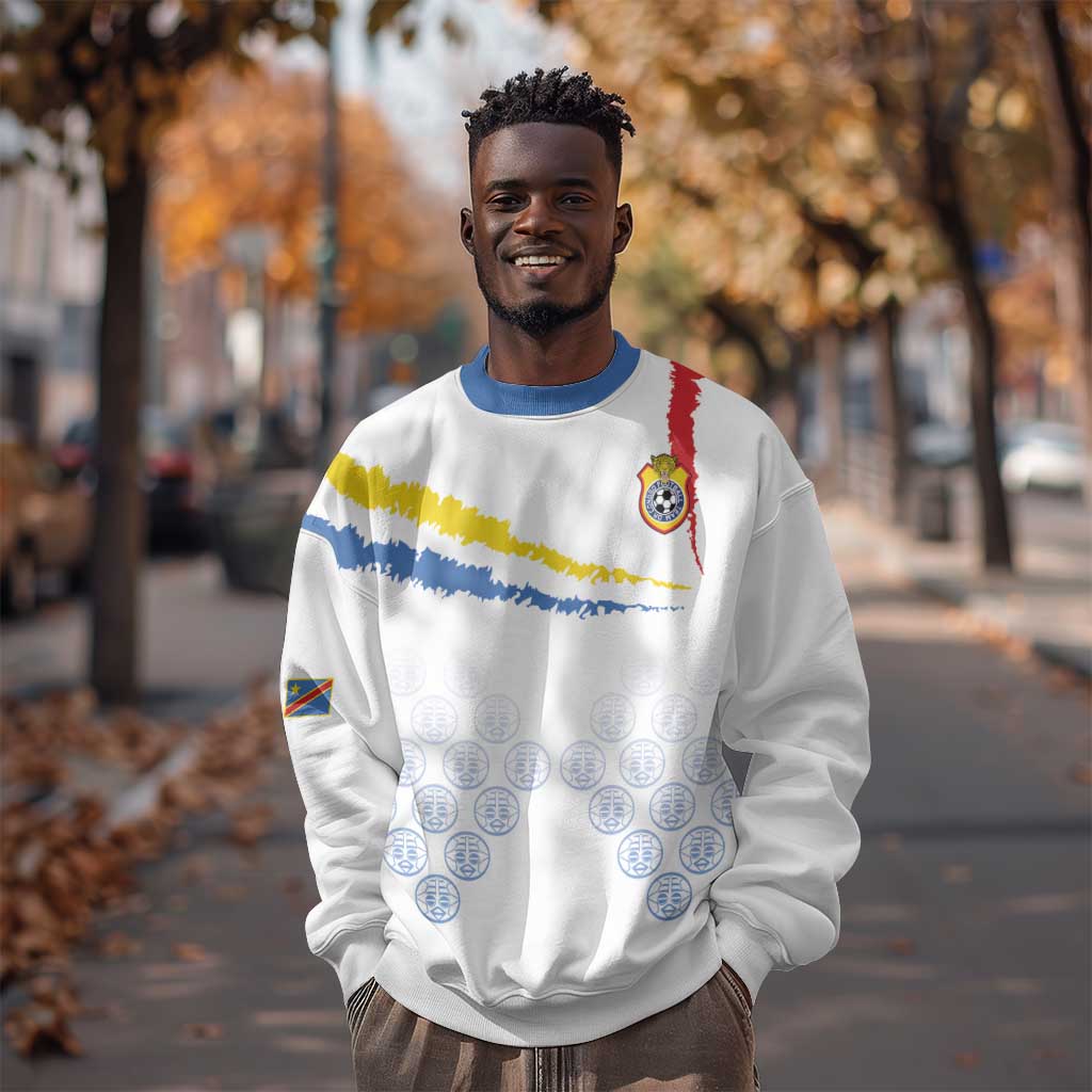 DR Congo Football Custom Sweatshirt Leopards To The Top - African Pride