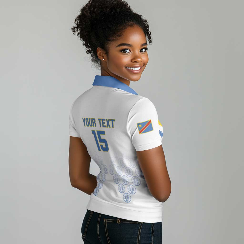 DR Congo Football Custom Women Polo Shirt Leopards To The Top LT15