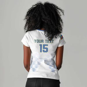 DR Congo Football Custom Women V-Neck T-Shirt Leopards To The Top LT15