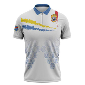 Custom DR Congo Football Zipper Polo Shirt Road To Champions
