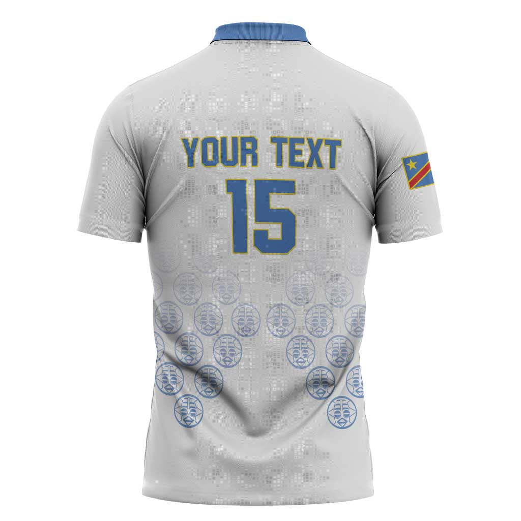 Custom DR Congo Football Zipper Polo Shirt Road To Champions