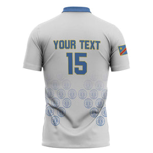 Custom DR Congo Football Zipper Polo Shirt Road To Champions
