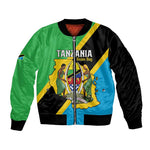 Personalised Afro Tanzania Bomber Jacket Happy Union Day