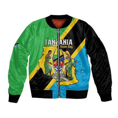 Personalised Afro Tanzania Bomber Jacket Happy Union Day