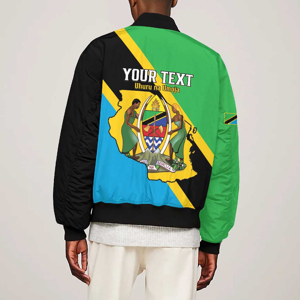 Personalised Afro Tanzania Bomber Jacket Happy Union Day
