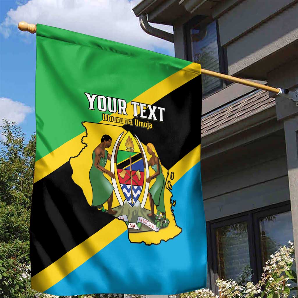 Personalised Afro Tanzania Garden Flag Happy Union Day