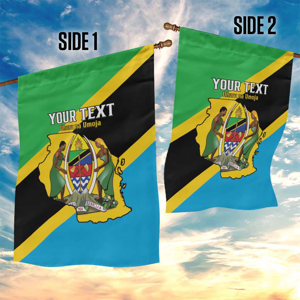 Personalised Afro Tanzania Garden Flag Happy Union Day
