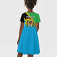Personalised Afro Tanzania Kid Short Sleeve Dress Happy Union Day