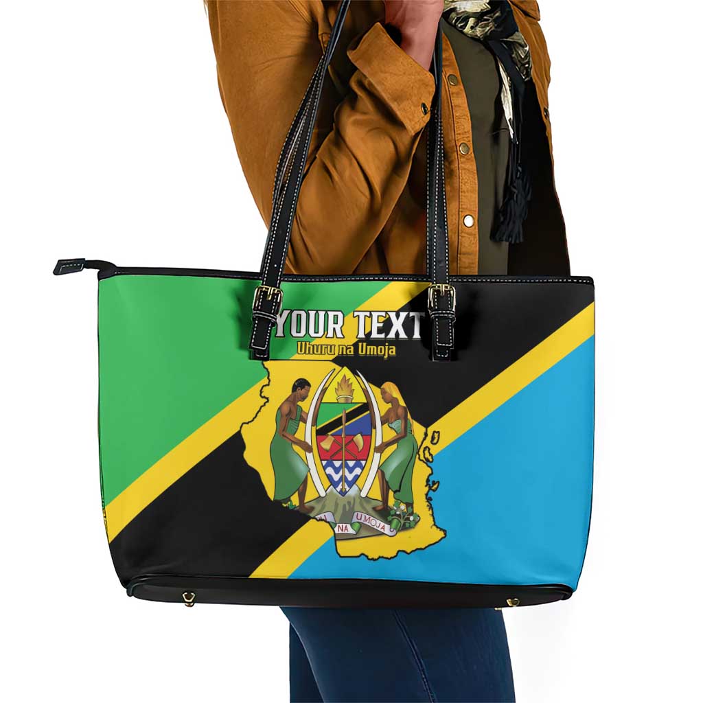 Personalised Afro Tanzania Leather Tote Bag Happy Union Day