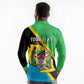 Personalised Afro Tanzania Long Sleeve Polo Shirt Happy Union Day