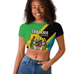 Personalised Afro Tanzania Raglan Cropped T shirt Happy Union Day