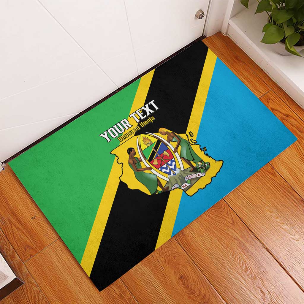 Personalised Afro Tanzania Rubber Doormat Happy Union Day