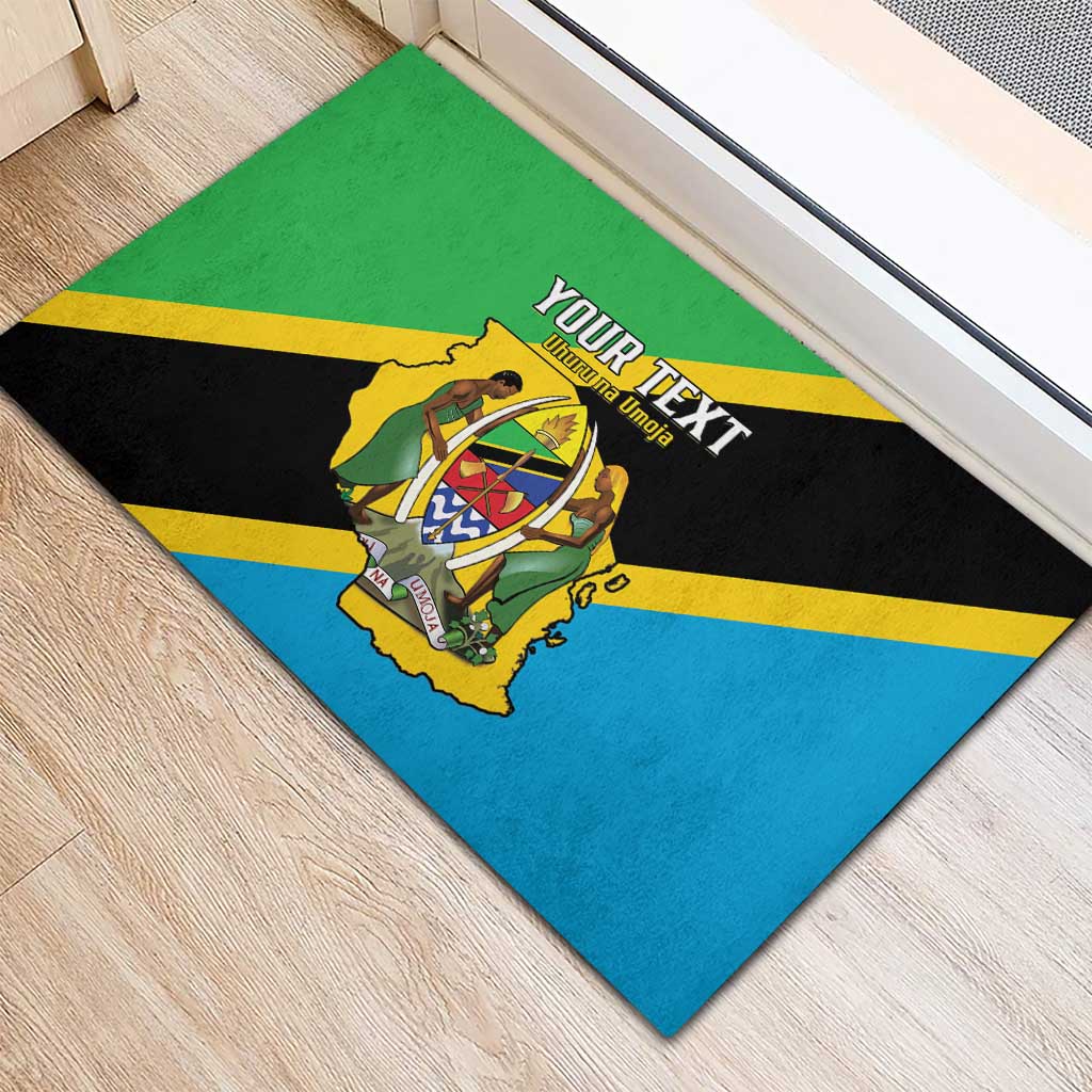 Personalised Afro Tanzania Rubber Doormat Happy Union Day