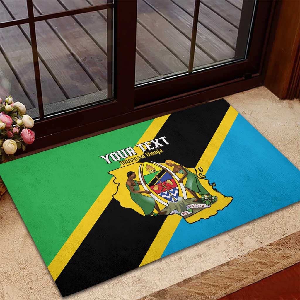 Personalised Afro Tanzania Rubber Doormat Happy Union Day