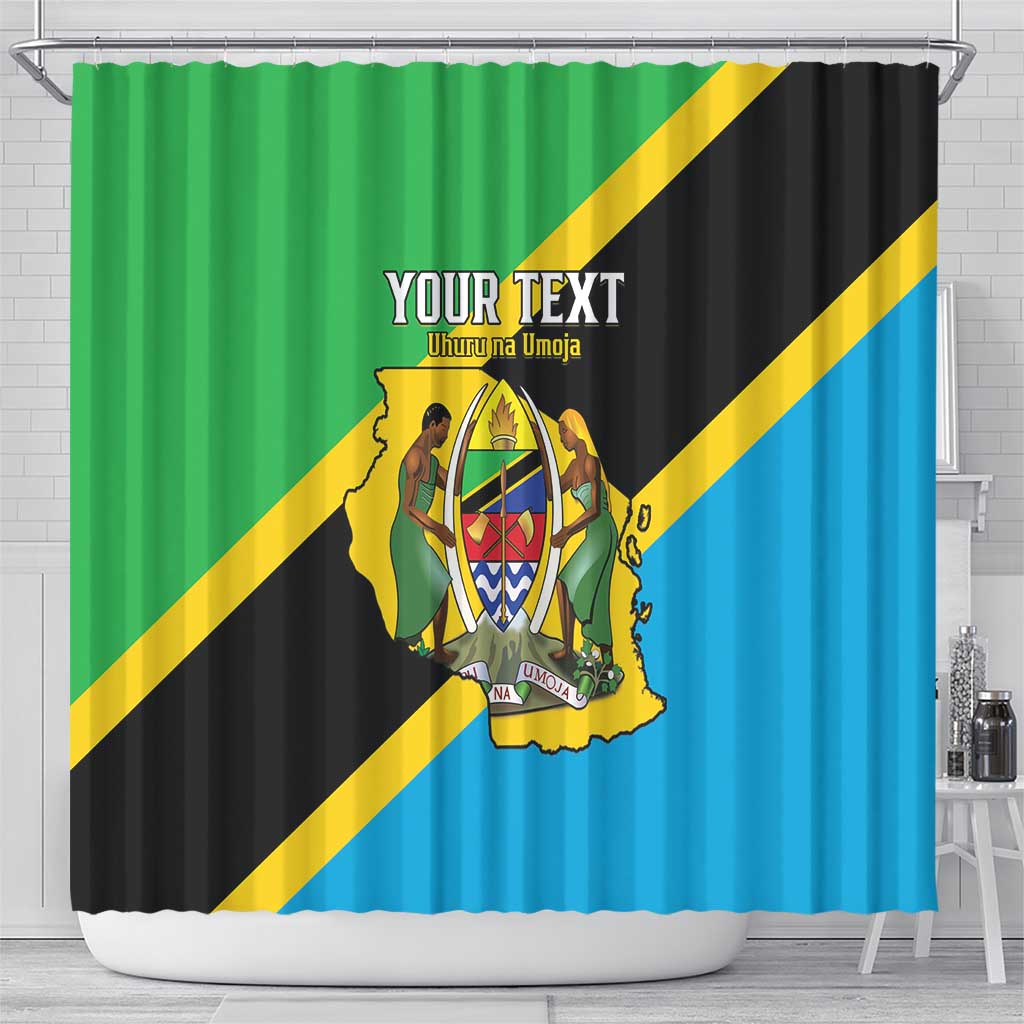 Personalised Afro Tanzania Shower Curtain Happy Union Day