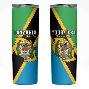 Personalised Afro Tanzania Skinny Tumbler Happy Union Day