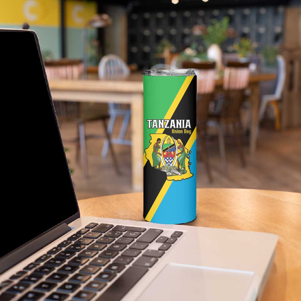 Personalised Afro Tanzania Skinny Tumbler Happy Union Day