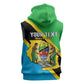 Personalised Afro Tanzania Sleeveless Zip Hoodie Happy Union Day - African Pride