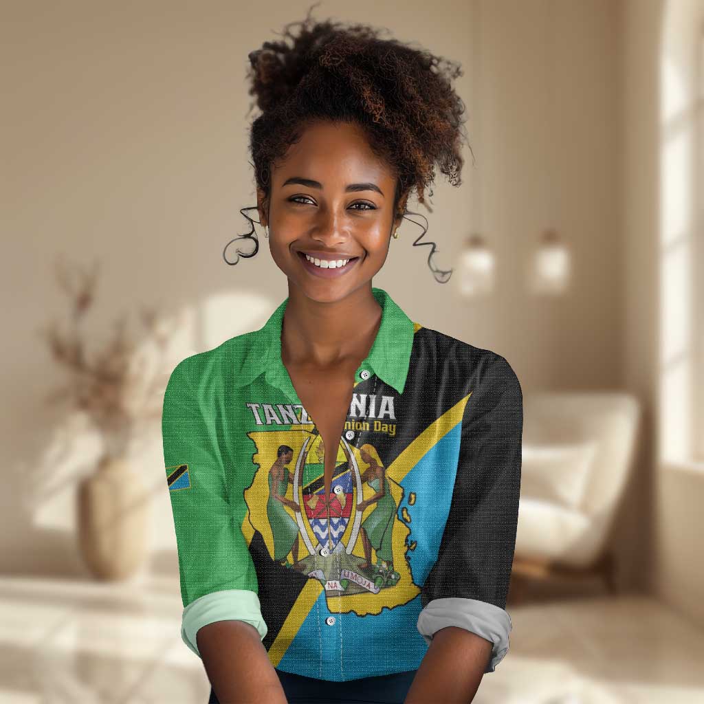 Personalised Afro Tanzania Women Casual Shirt Happy Union Day