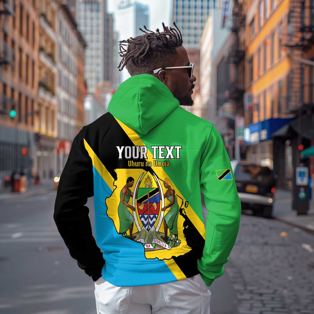 Personalised Afro Tanzania Zip Hoodie Happy Union Day