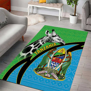 Afro Tanzania Giraffe Area Rug Coat Of Arms Curve Style