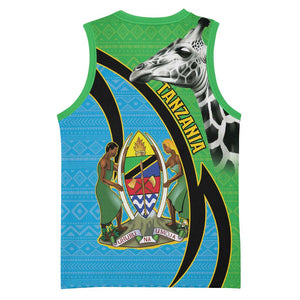 Afro Tanzania Giraffe Basketball Jersey Coat Of Arms Curve Style LT15