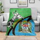 Afro Tanzania Giraffe Blanket Coat Of Arms Curve Style