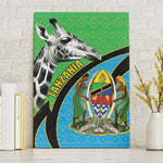 Afro Tanzania Giraffe Canvas Wall Art Coat Of Arms Curve Style