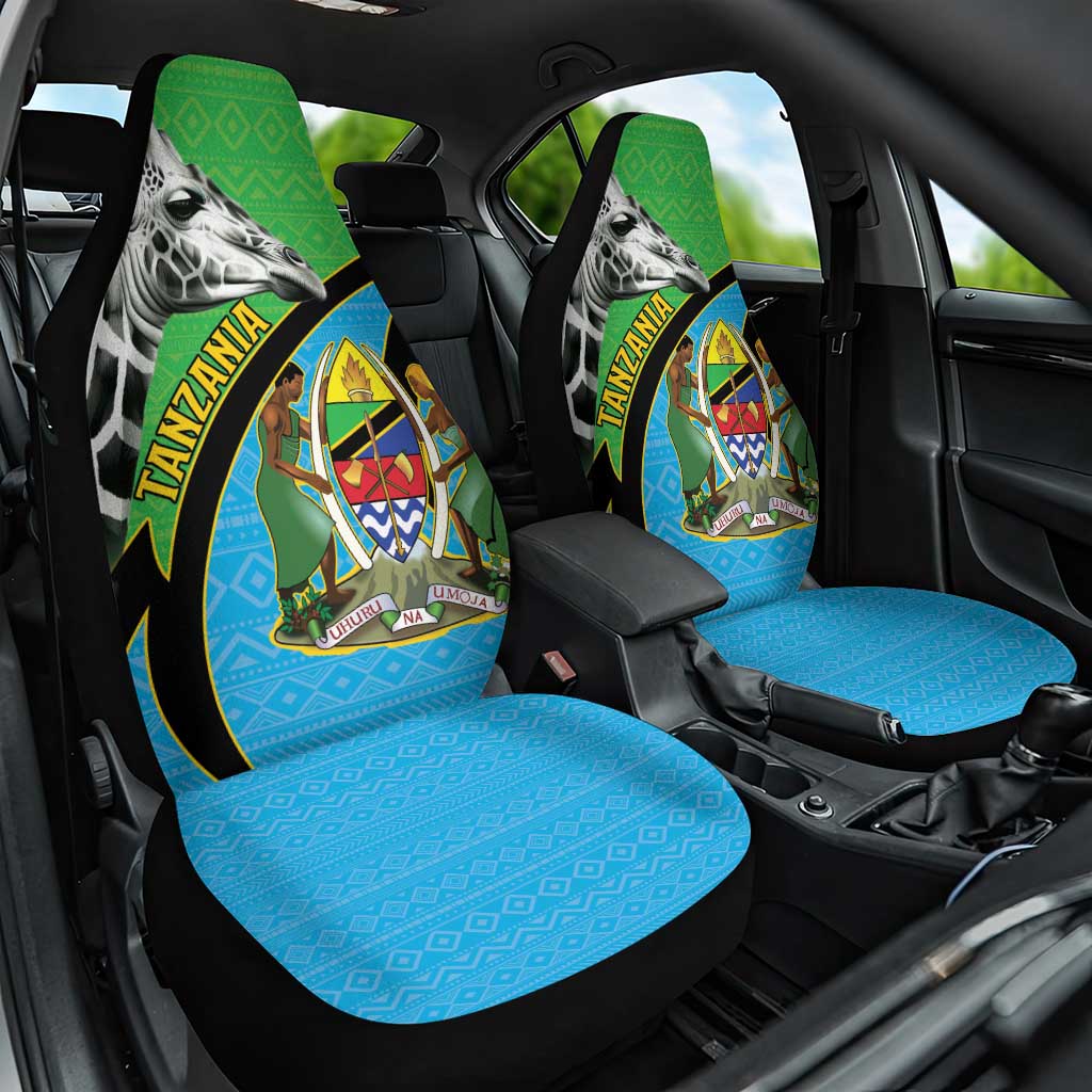 Afro Tanzania Giraffe Car Seat Cover Coat Of Arms Curve Style