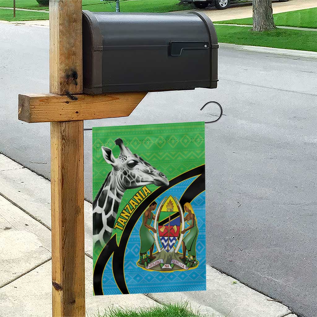 Afro Tanzania Giraffe Garden Flag Coat Of Arms Curve Style