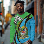 Afro Tanzania Giraffe Long Sleeve Shirt Coat Of Arms Curve Style