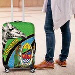 Afro Tanzania Giraffe Luggage Cover Coat Of Arms Curve Style