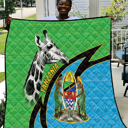 Afro Tanzania Giraffe Quilt Coat Of Arms Curve Style