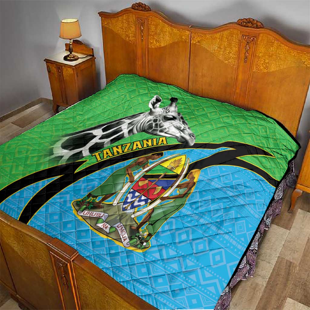 Afro Tanzania Giraffe Quilt Coat Of Arms Curve Style