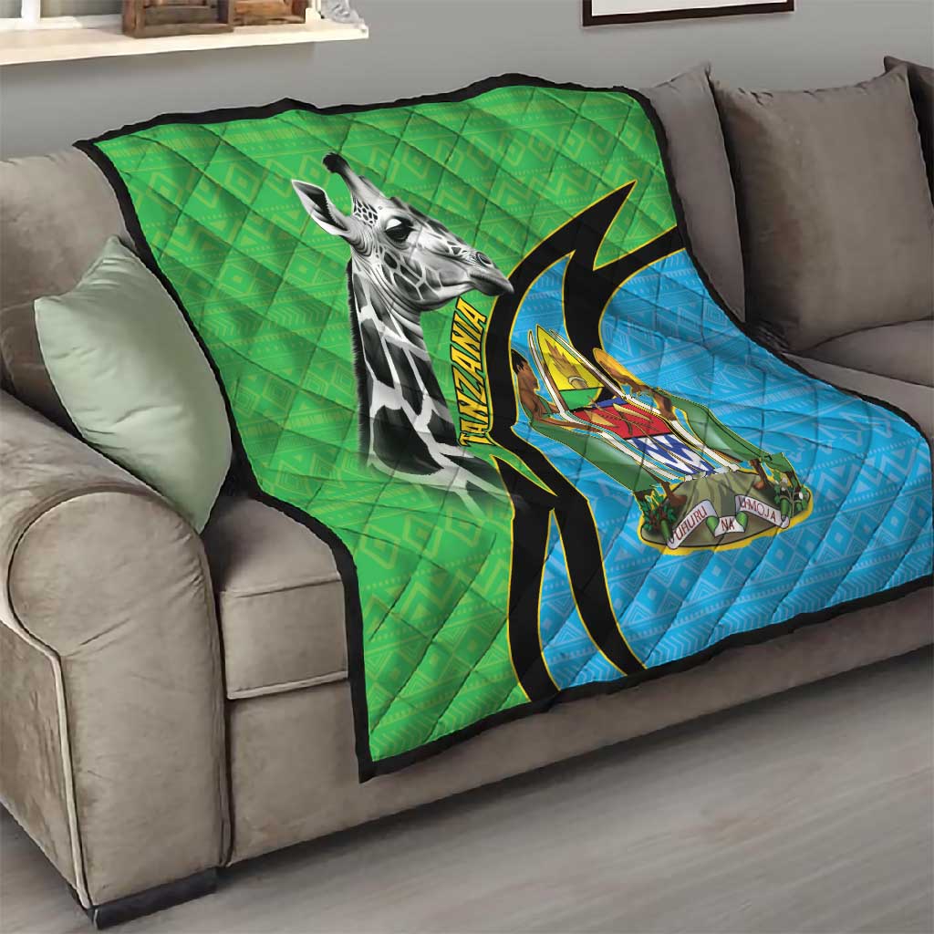 Afro Tanzania Giraffe Quilt Coat Of Arms Curve Style