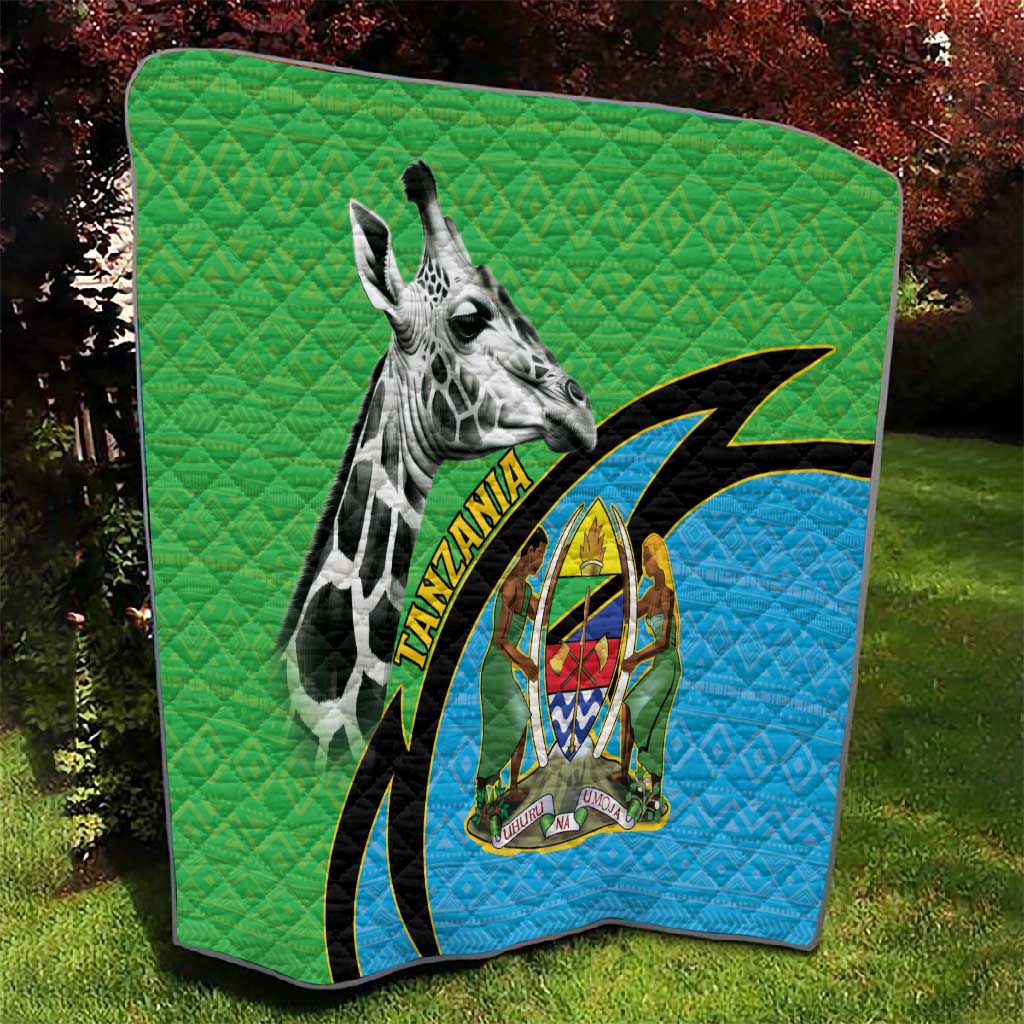Afro Tanzania Giraffe Quilt Coat Of Arms Curve Style