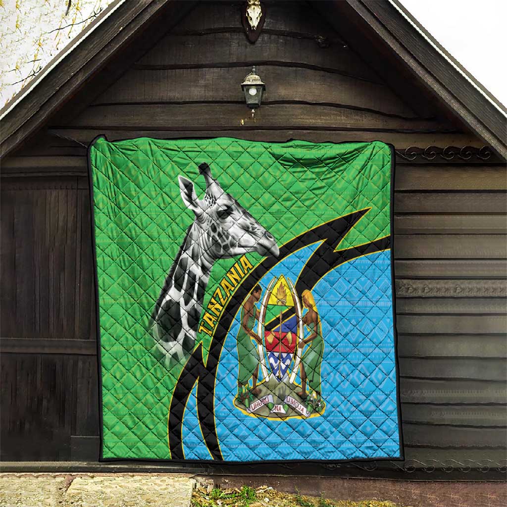 Afro Tanzania Giraffe Quilt Coat Of Arms Curve Style