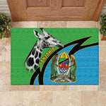 Afro Tanzania Giraffe Rubber Doormat Coat Of Arms Curve Style