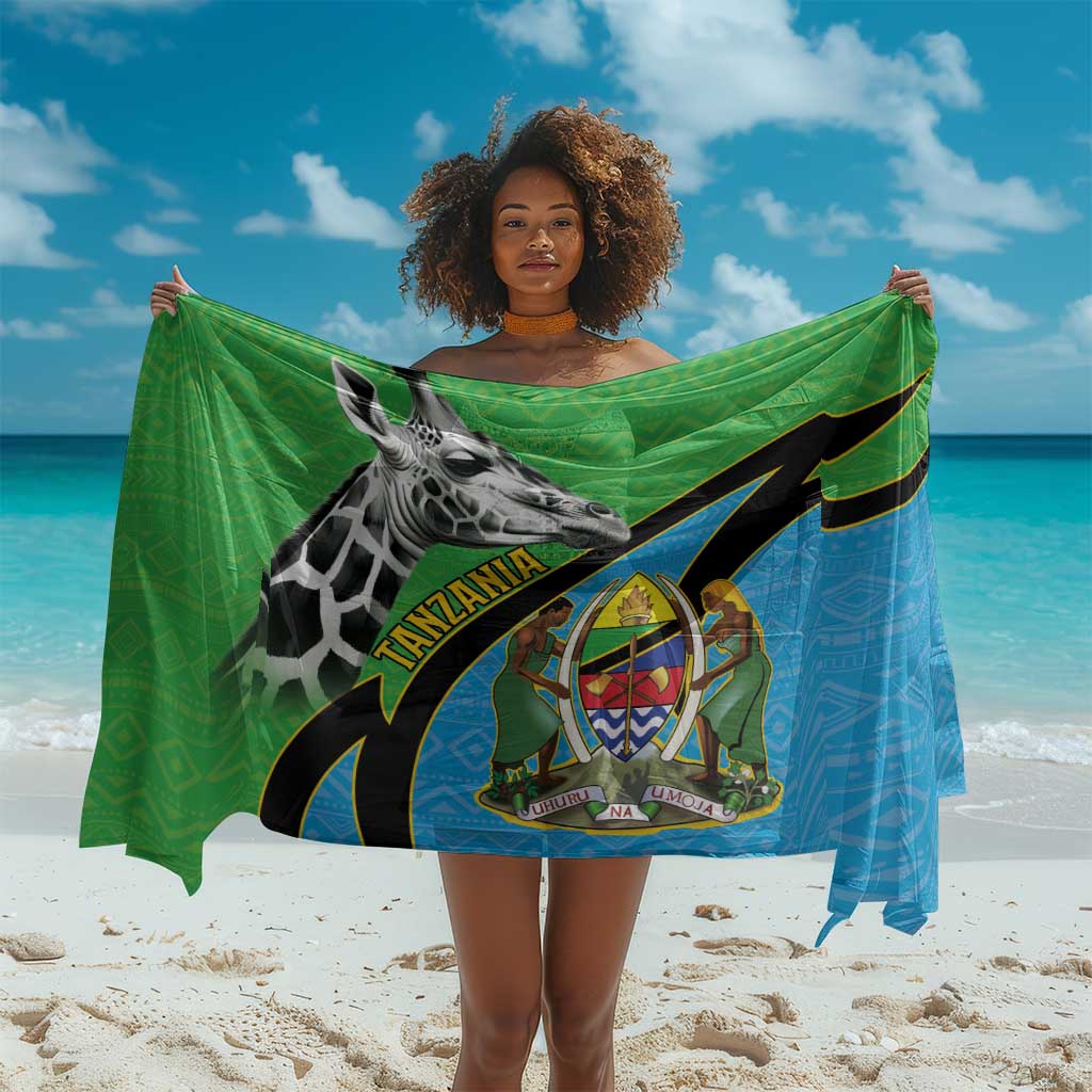 Afro Tanzania Giraffe Sarong Coat Of Arms Curve Style