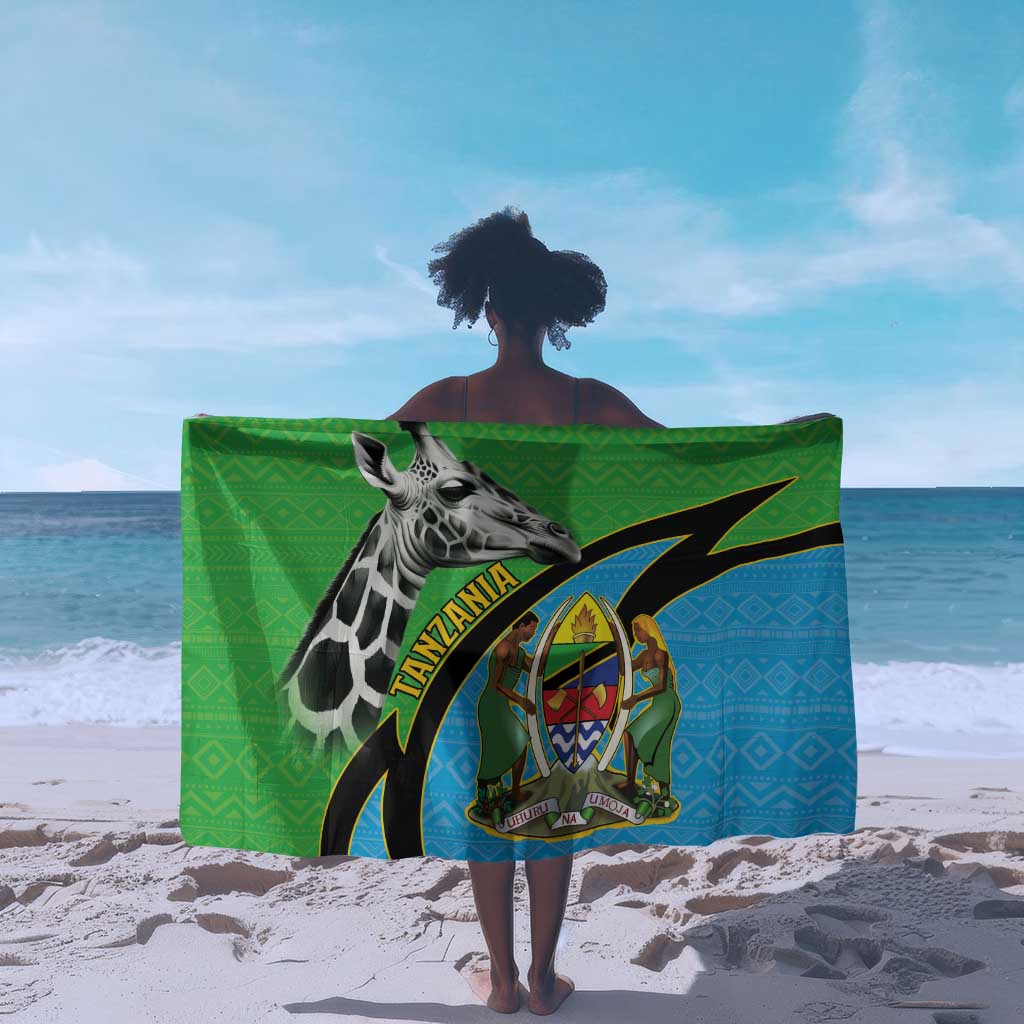 Afro Tanzania Giraffe Sarong Coat Of Arms Curve Style