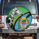 Afro Tanzania Giraffe Spare Tire Cover Coat Of Arms Curve Style
