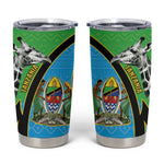 Afro Tanzania Giraffe Tumbler Cup Coat Of Arms Curve Style