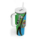 Afro Tanzania Giraffe Tumbler With Handle Coat Of Arms Curve Style