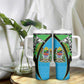 Afro Tanzania Giraffe Tumbler With Handle Coat Of Arms Curve Style