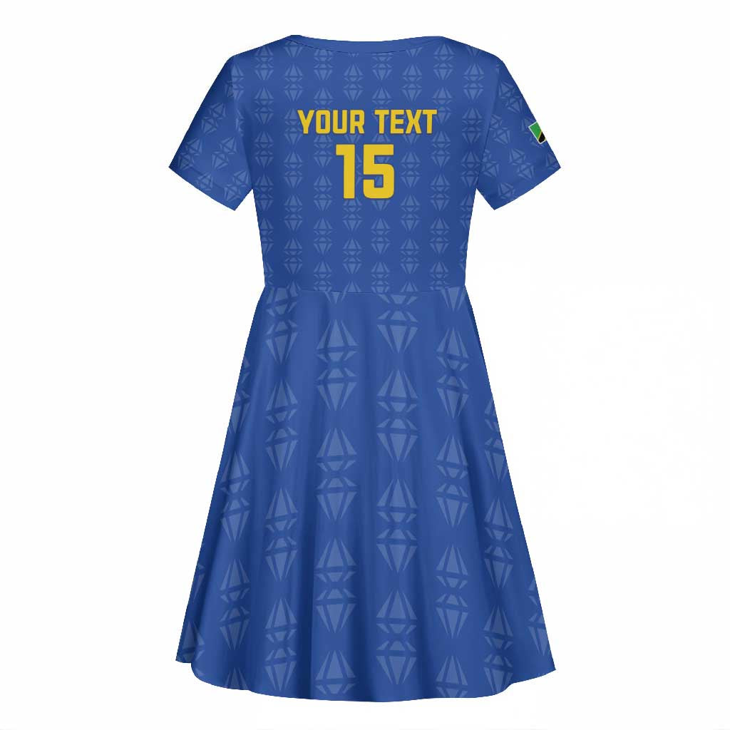 Custom Tanzania Football Kid Short Sleeve Dress Taifa Stars Go Champions